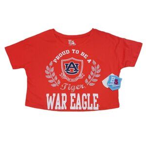 Auburn Tigers Womens Medium T Shirt Crop Top Orange Short Sleeve War Eagle